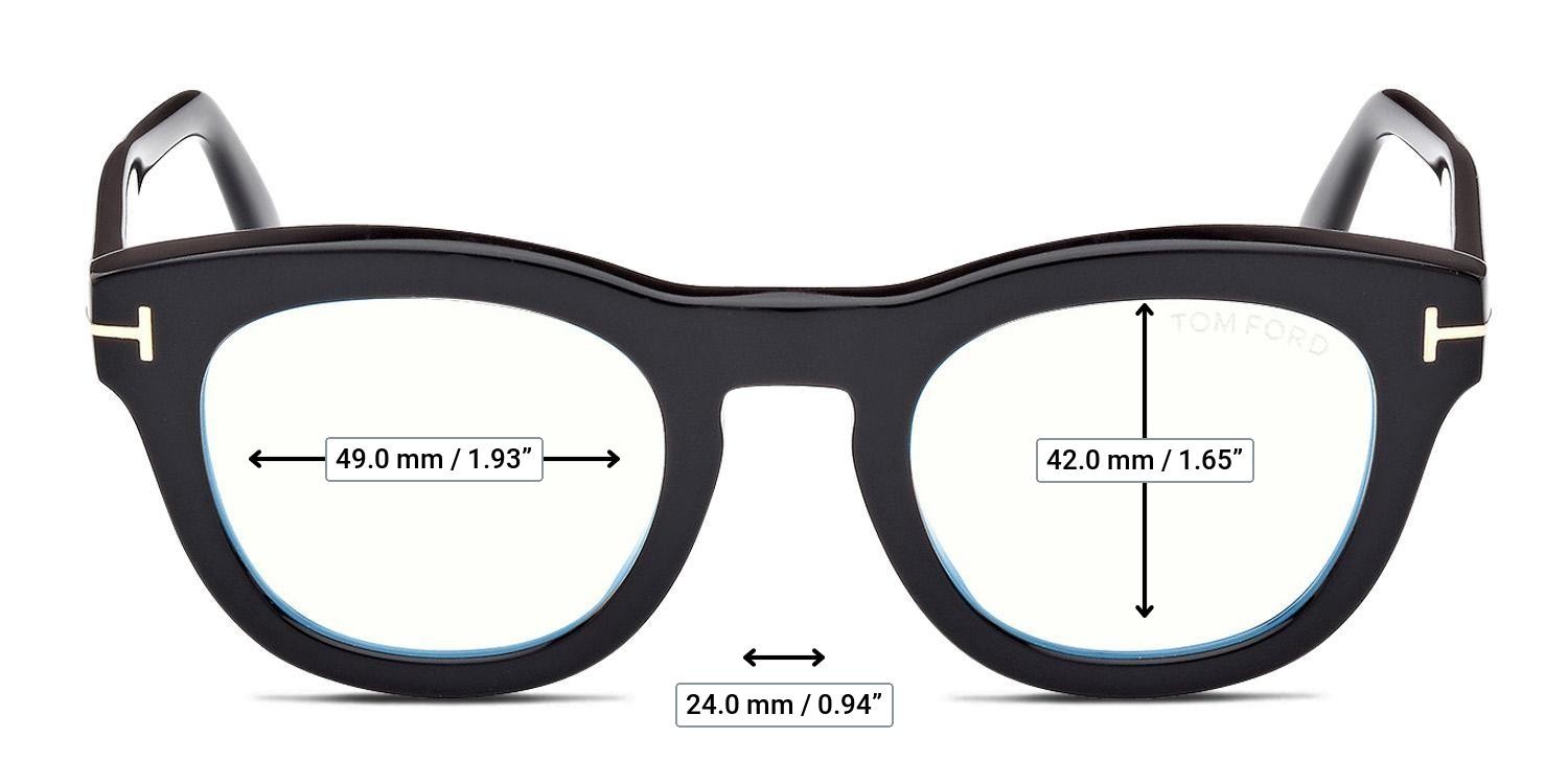 Tom Ford TF5873-B Shiny Black glasses - Measurements