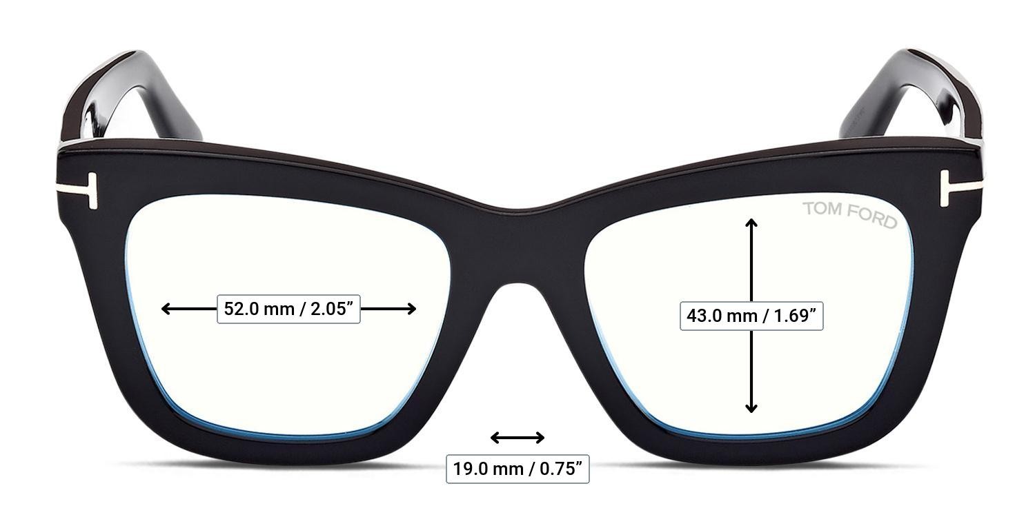 Tom Ford TF5881-B Shiny Black glasses - Measurements