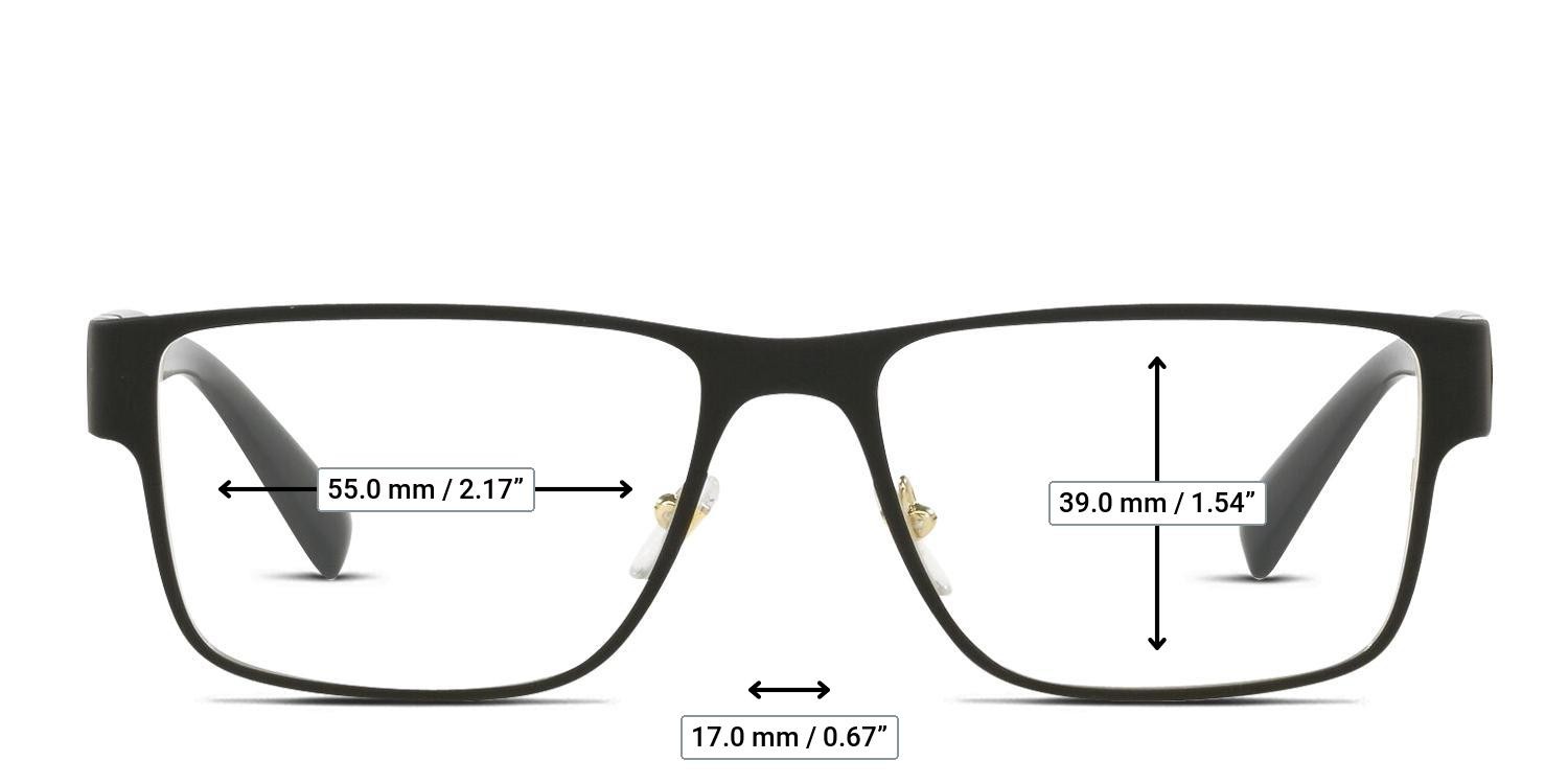 Versace VE1274 Black, Gold glasses - Measurements