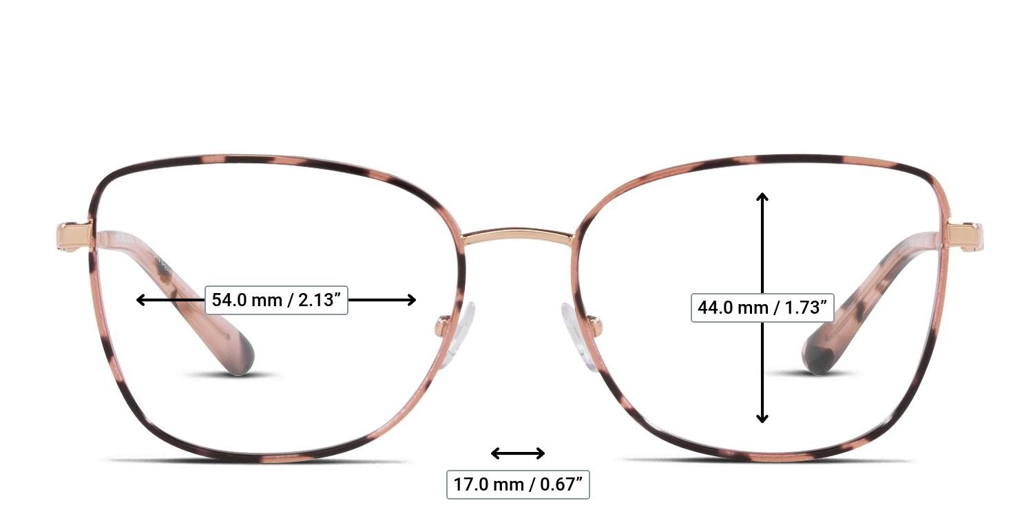 Michael Kors MK3065J Empire Square 3 Gold , Pink , Tortoise glasses - Measurements