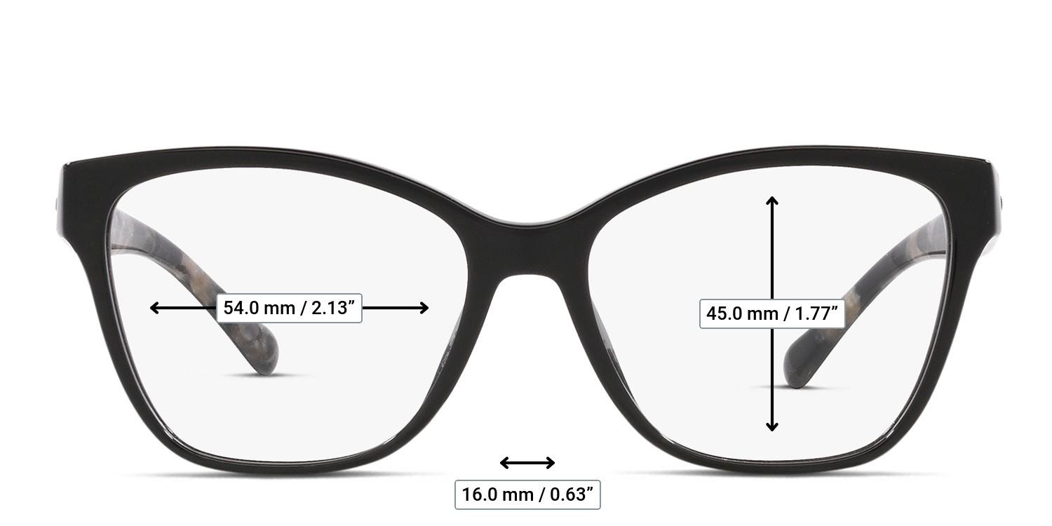 Coach HC6207U Universal Fit Black glasses - Measurements