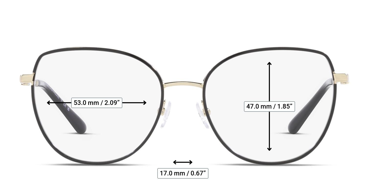 Michael Kors MK3066J Empire Round Black , Gold glasses - Measurements
