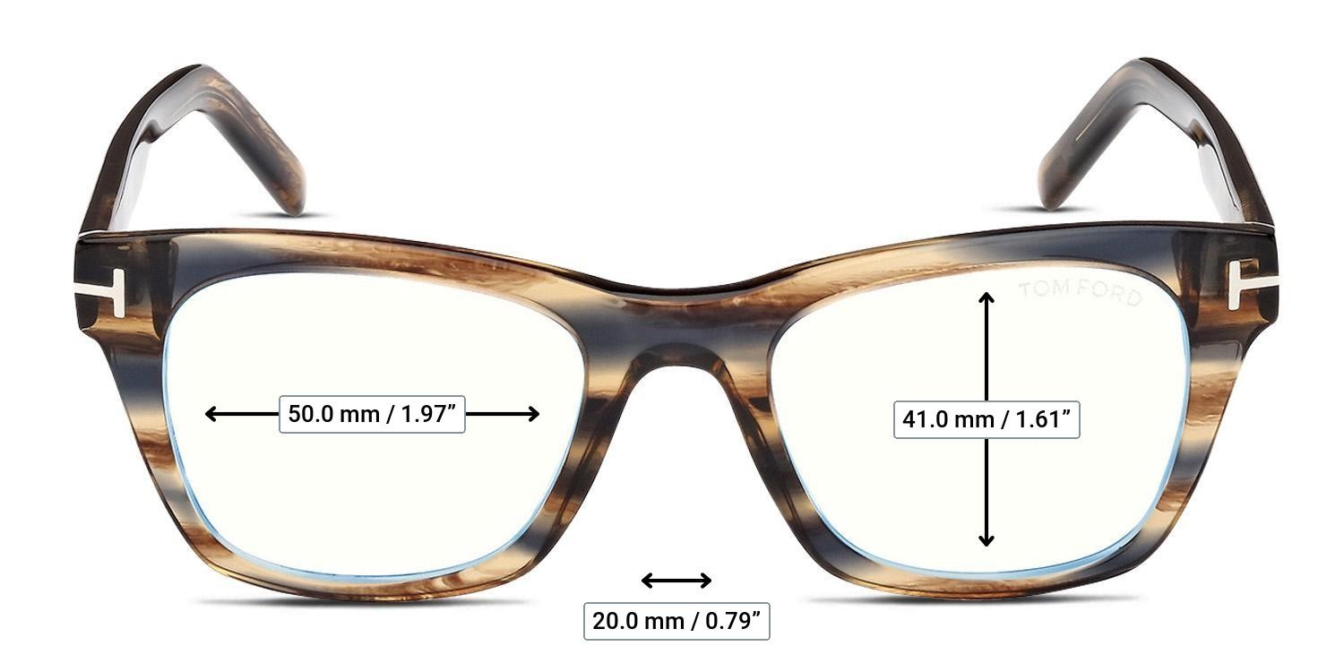 Tom Ford TF5886-B Brown, Blue glasses - Measurements