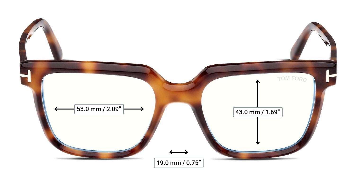 Tom Ford TF5889-B Tortoise glasses - Measurements