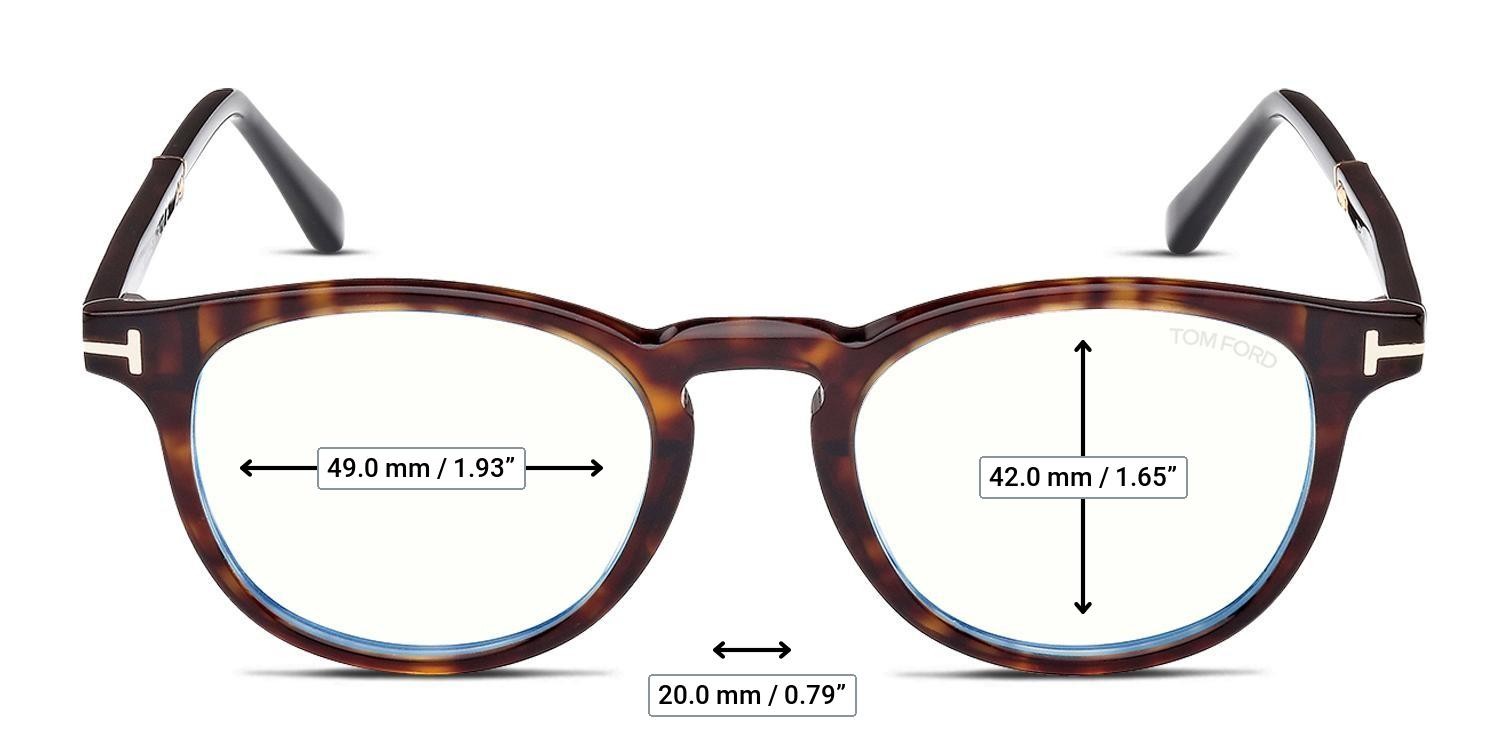 Tom Ford TF5891-B Tortoise glasses - Measurements