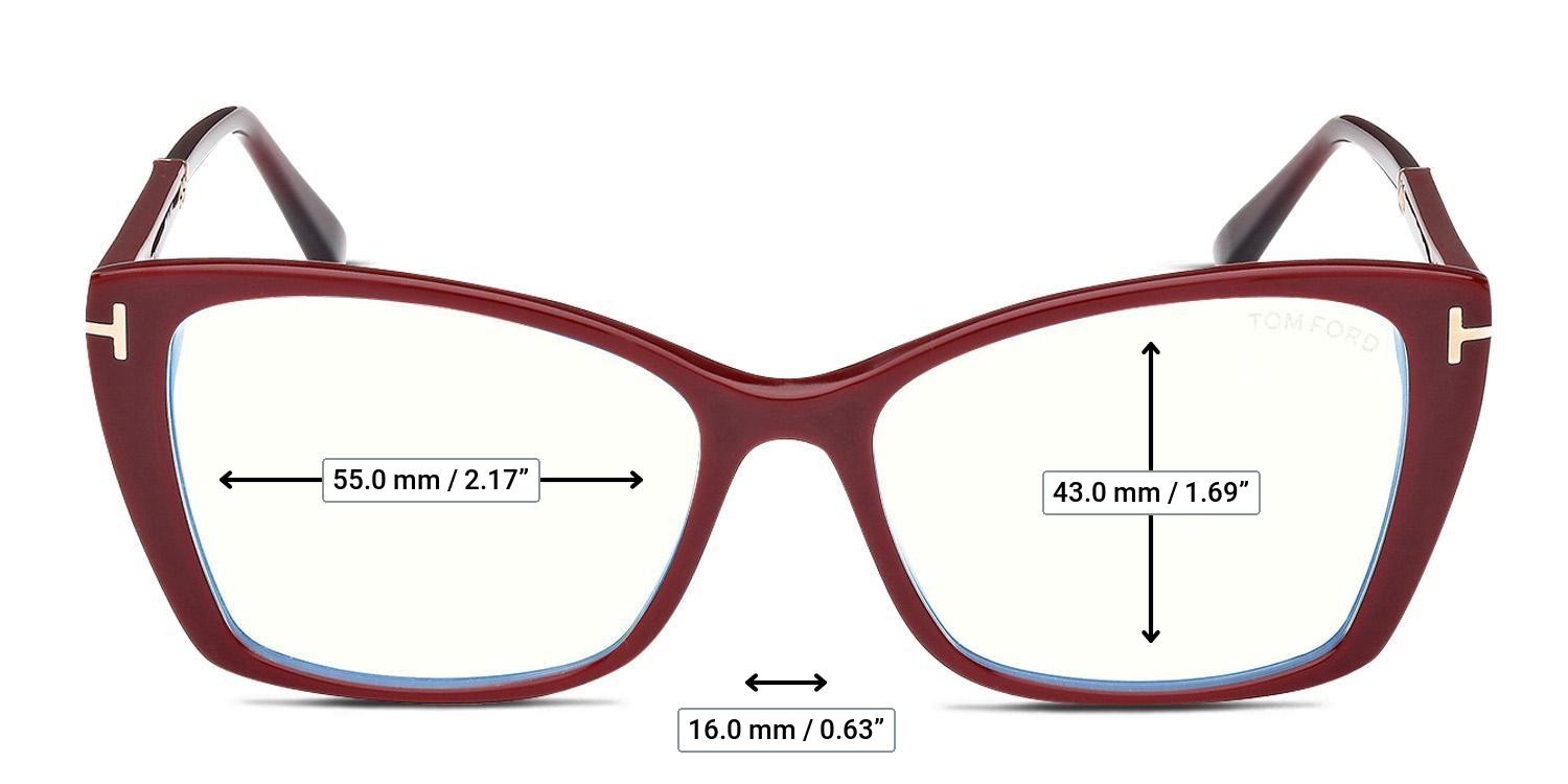 Tom Ford TF5893-B Red glasses - Measurements
