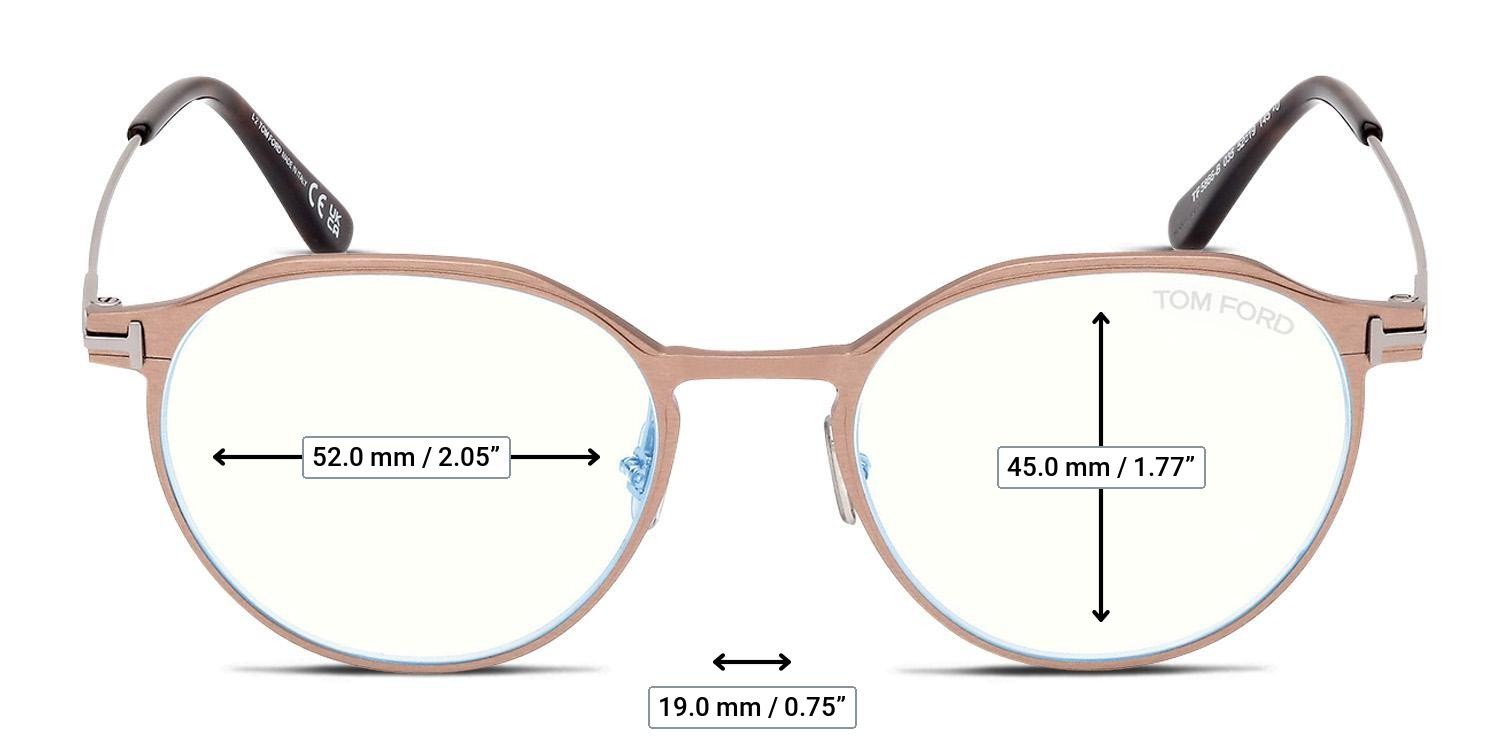 Tom Ford TF5866-B Bronze glasses - Measurements