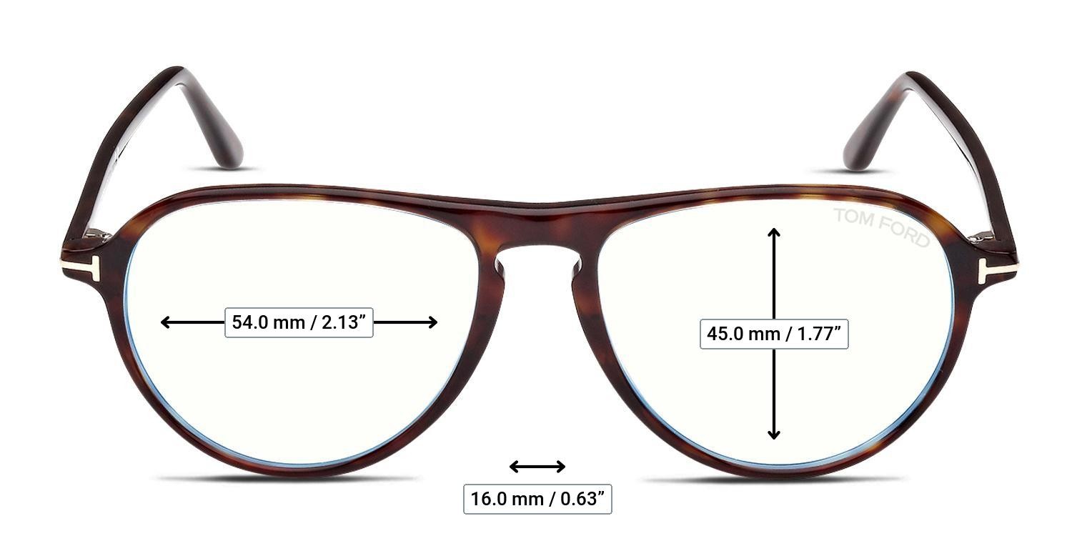 Tom Ford TF5869-B Brown, Tortoise glasses - Measurements