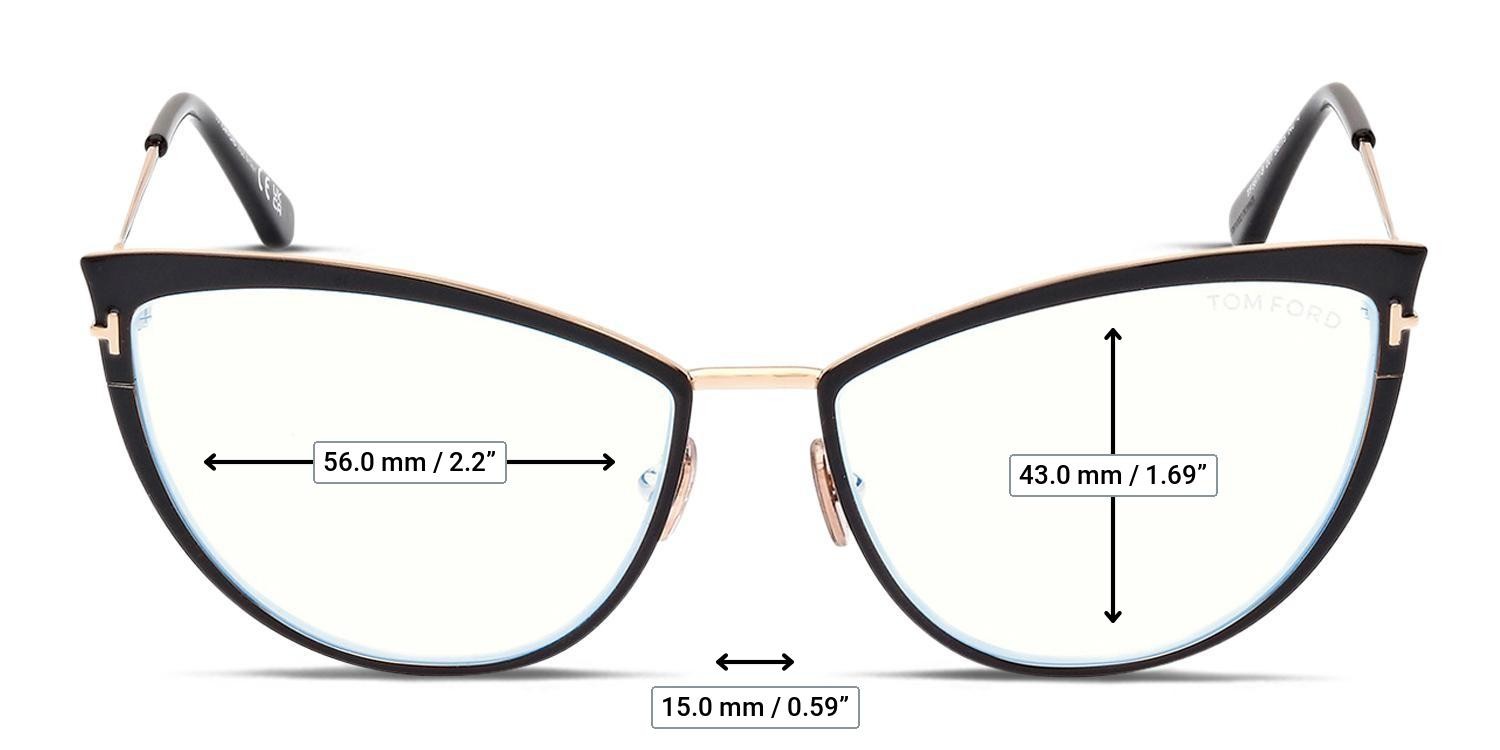 Tom Ford TF5877-B Black, Gold glasses - Measurements