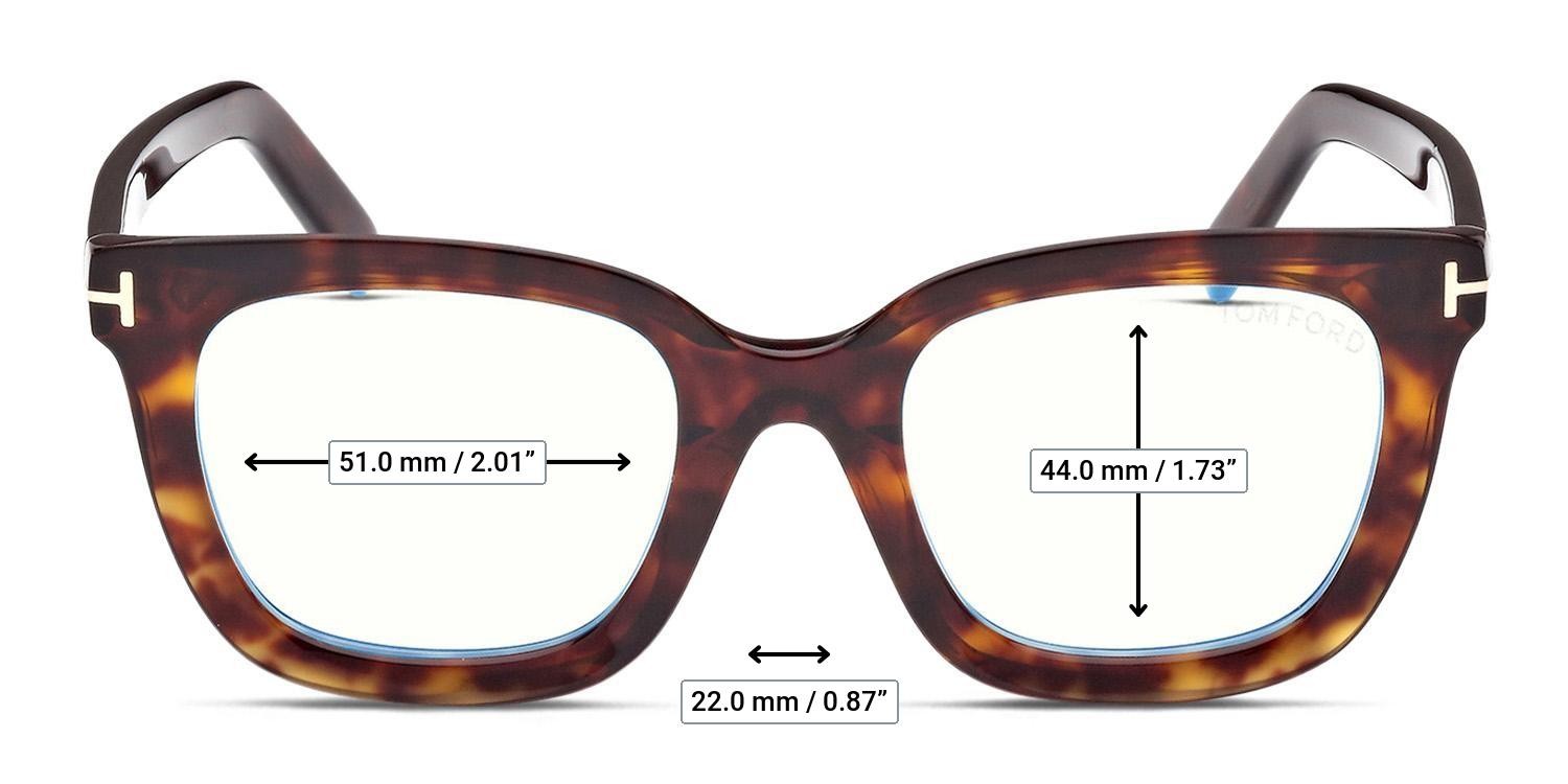 Tom Ford TF5880-B Tortoise glasses - Measurements