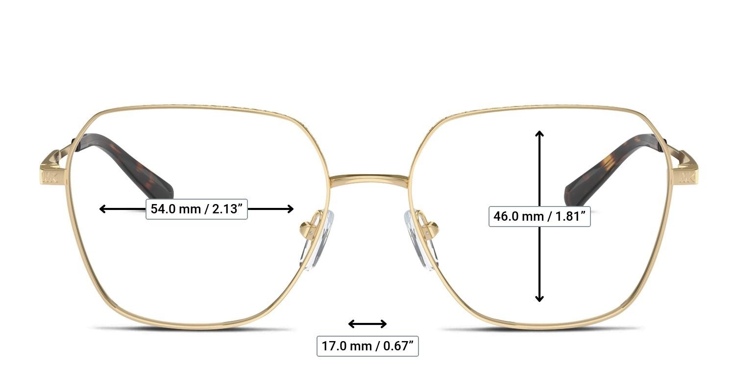 Michael Kors MK3071 Avignon Gold glasses - Measurements