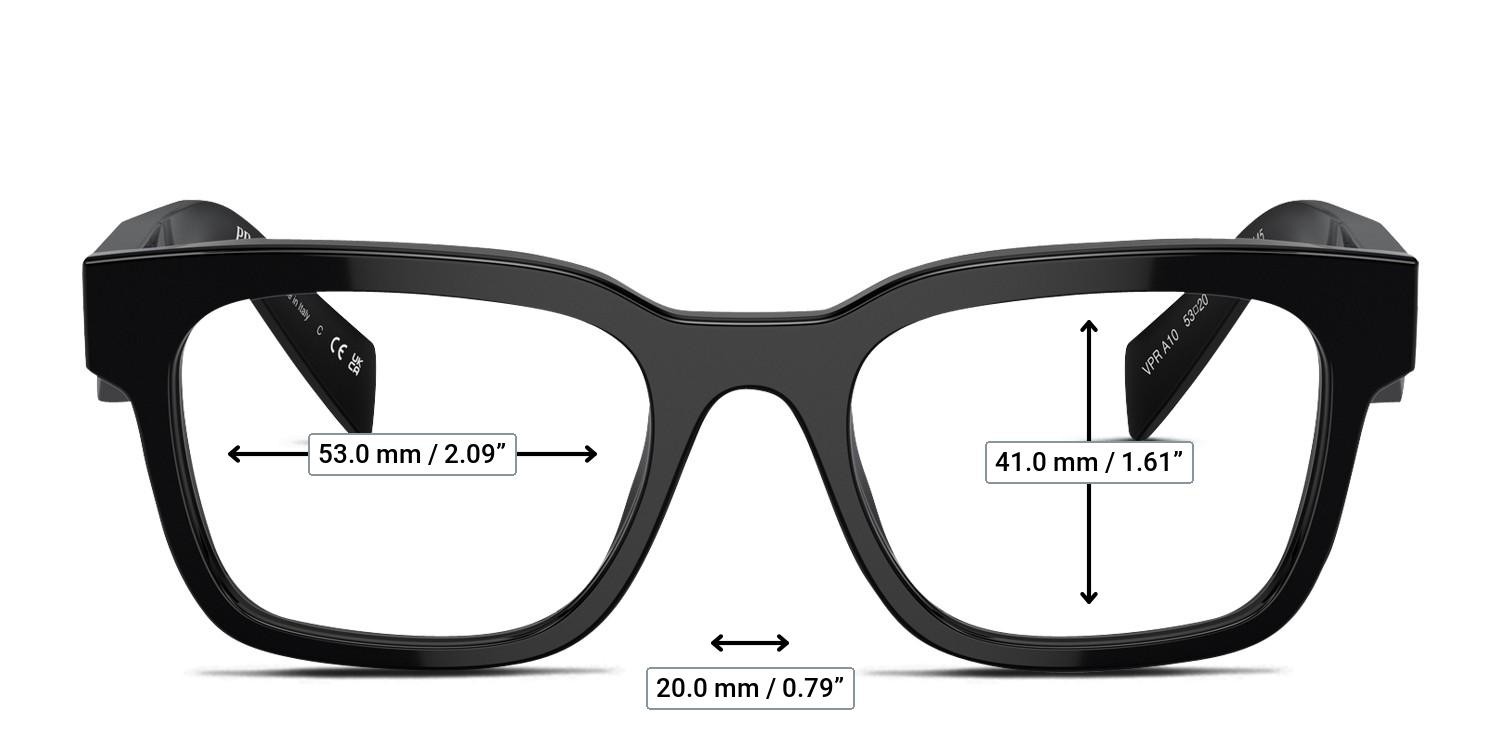 Prada PRA10V Black glasses - Measurements