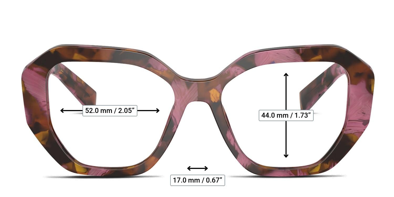 Prada PRA07V Tortoise, Red glasses - Measurements