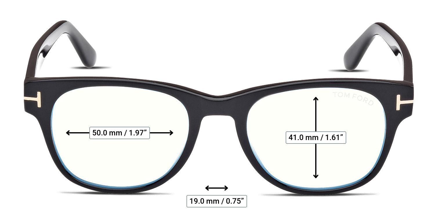 Tom Ford TF5898-B Shiny Black glasses - Measurements