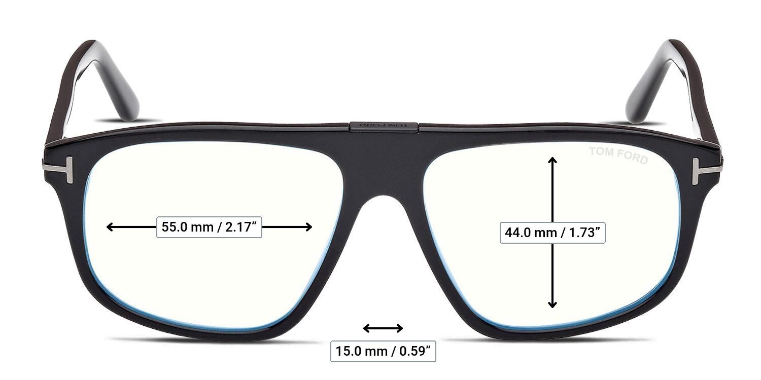 Tom Ford TF5901-B-N Shiny Black glasses - Measurements