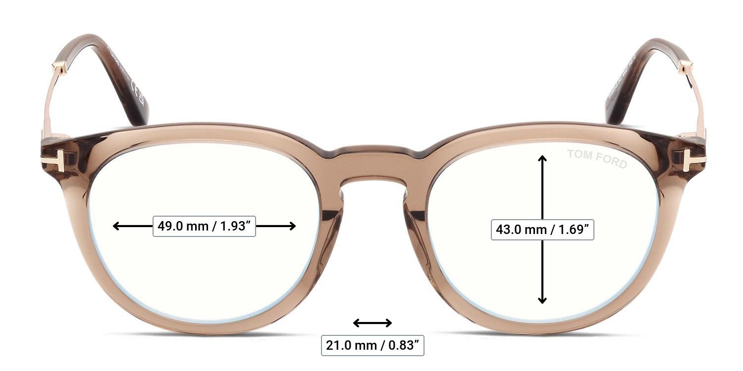 Tom Ford TF5905-B Brown, Clear glasses - Measurements