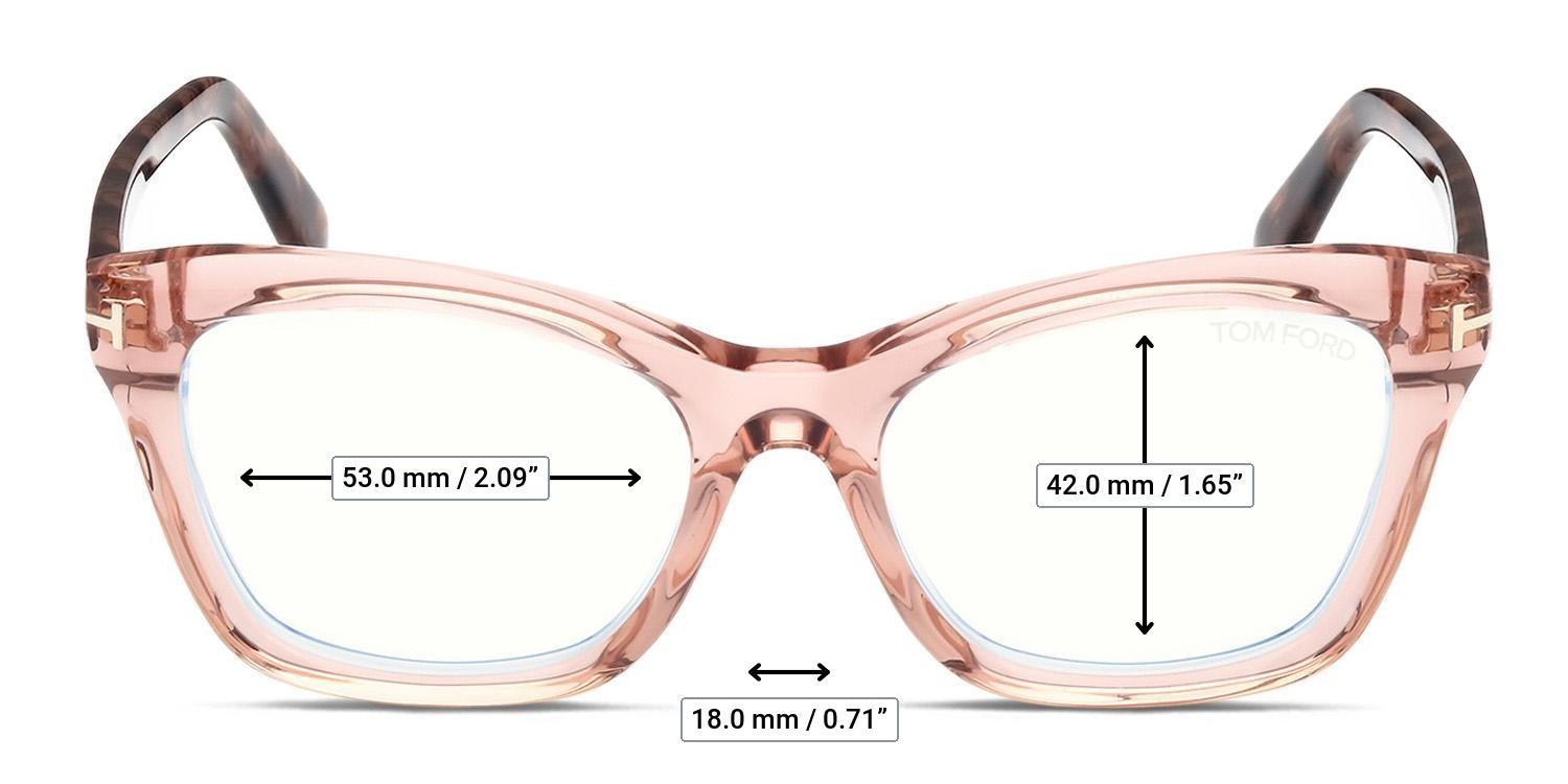 Tom Ford TF5909-B Pink, Clear glasses - Measurements