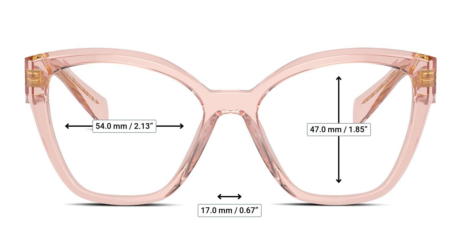 Prada PR20ZV Clear, Beige glasses - Measurements
