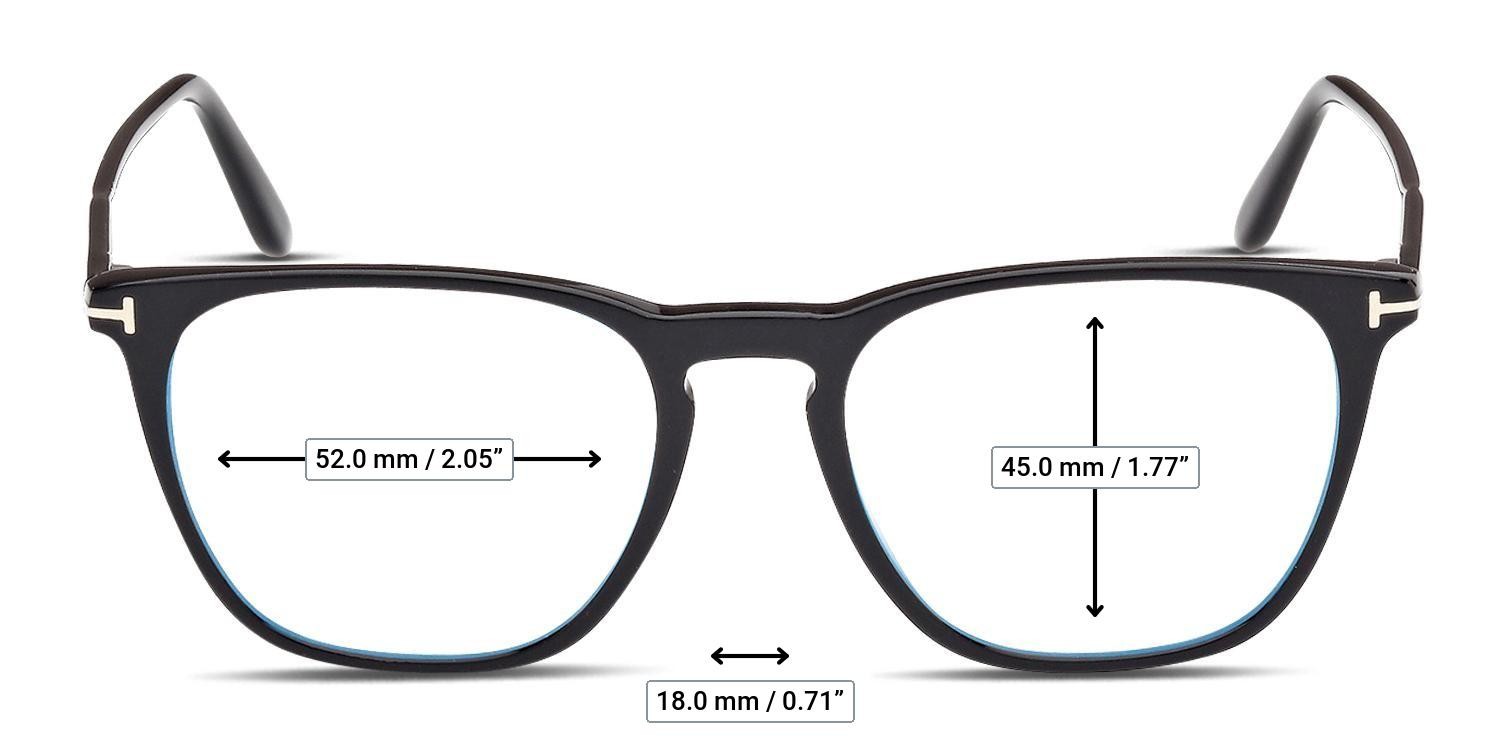 Tom Ford TF5937-B Shiny Black glasses - Measurements