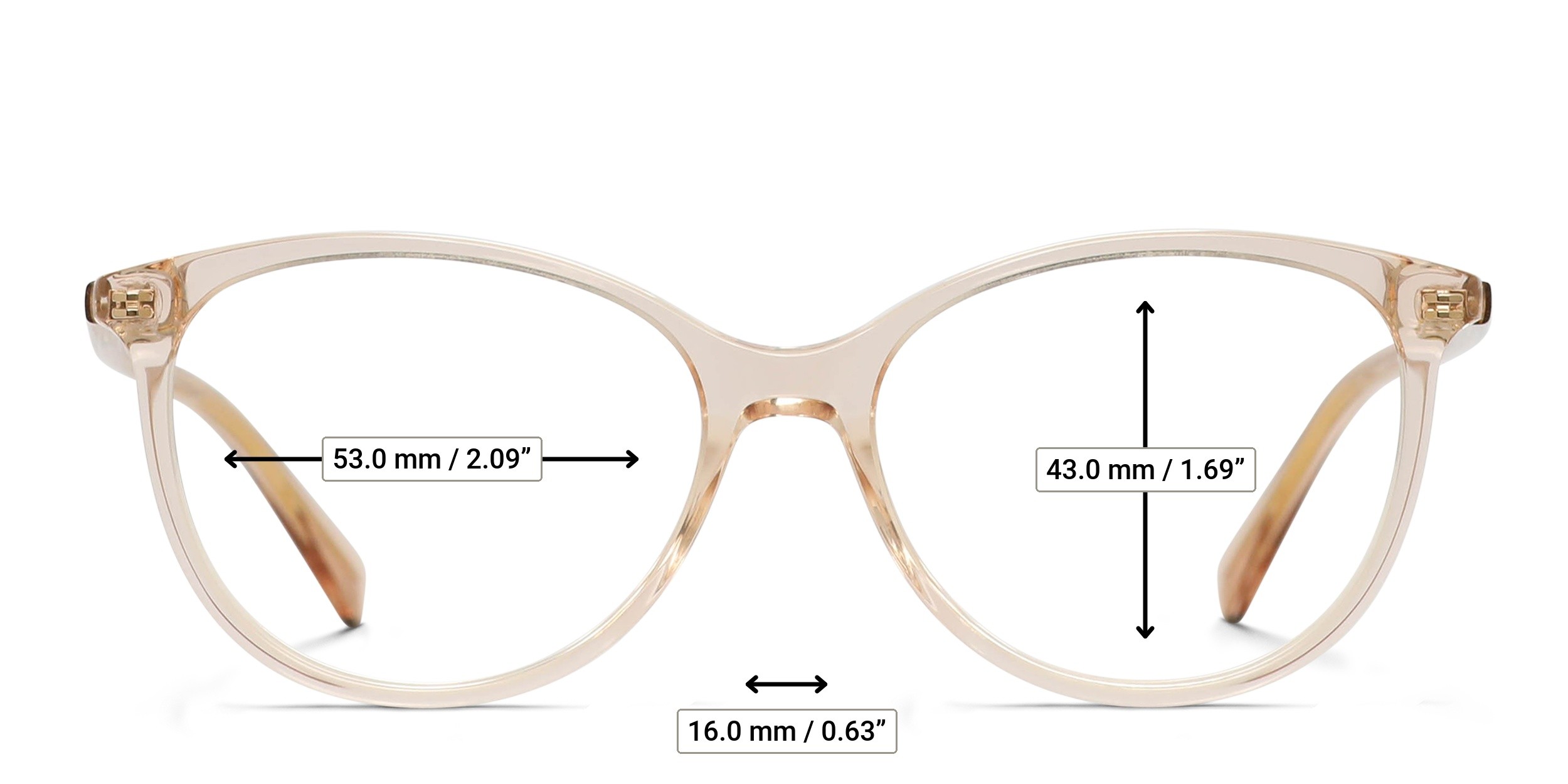 Gucci GG0550O Beige, Clear glasses - Measurements