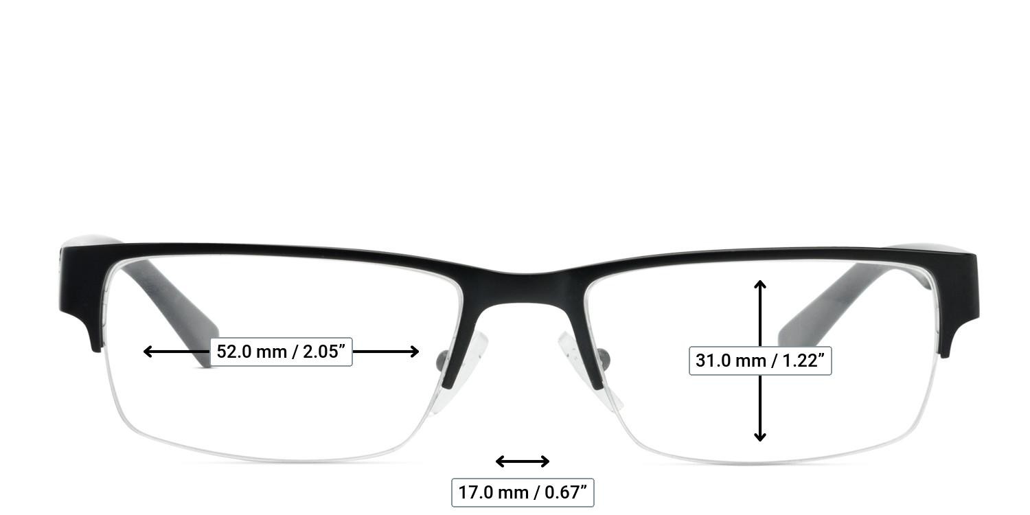 Armani Exchange AX1015 Black glasses - Measurements