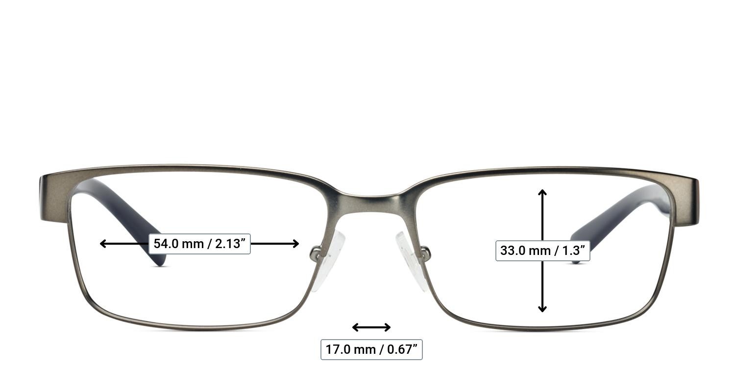 Armani Exchange AX1017 Gunmetal, Blue glasses - Measurements