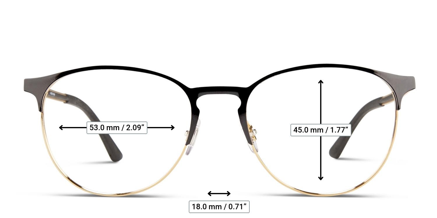 Ray-Ban RX6375 Black, Gold glasses - Measurements