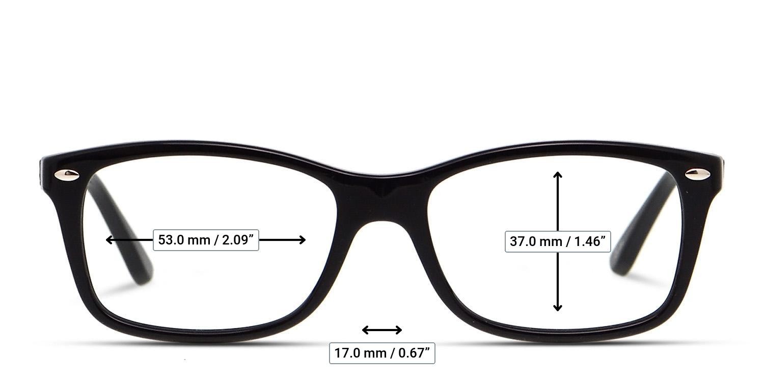 Ray-Ban RX5228 Shiny Black glasses - Measurements