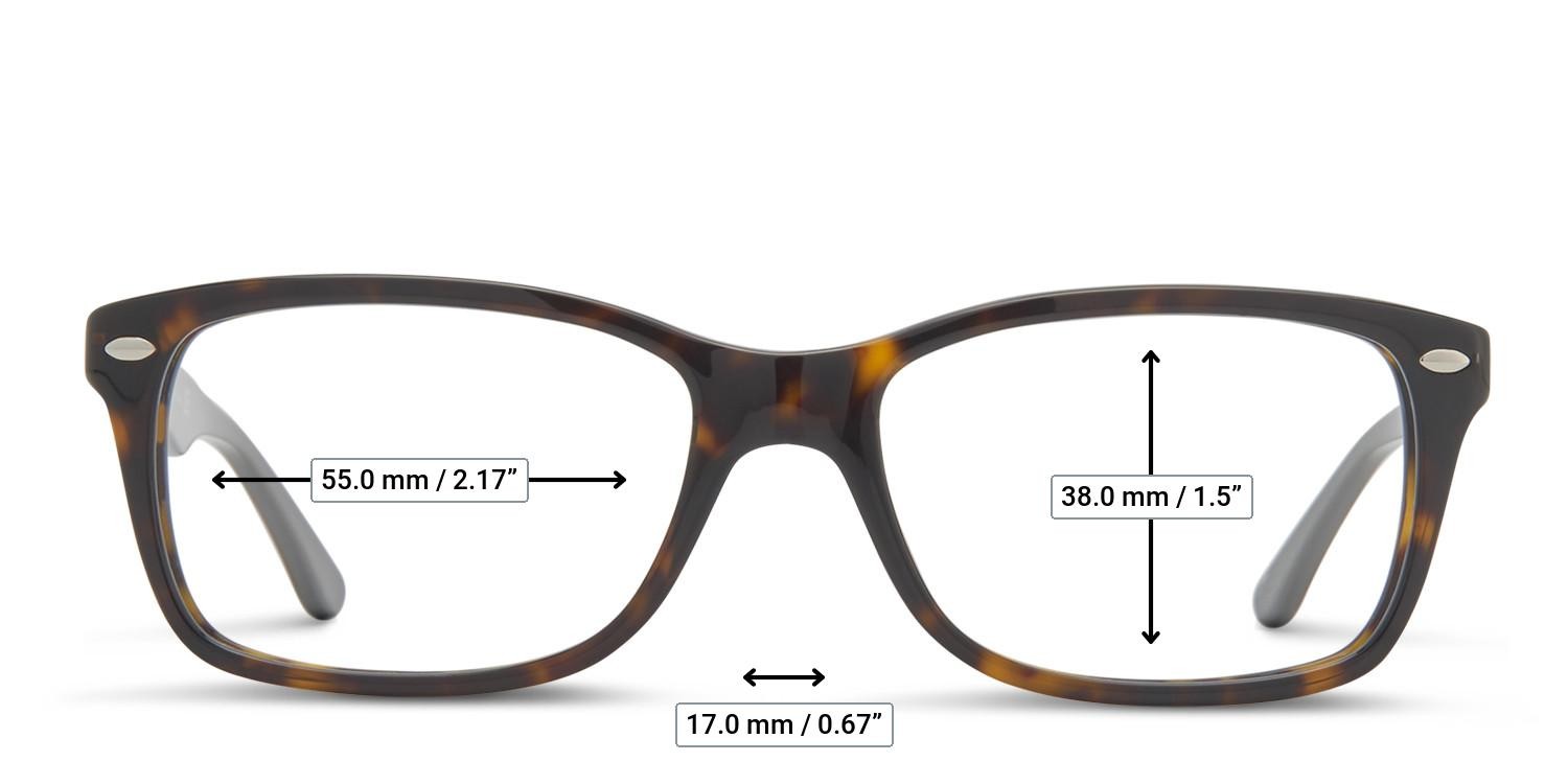 Ray-Ban RX5228 Tortoise, Brown glasses - Measurements