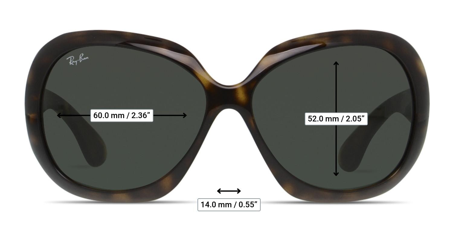 Ray-Ban RB4098 Jackie Ohh II Tortoise glasses - Measurements