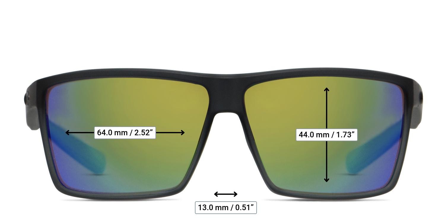 Costa Del Mar Rincon Gray, Green glasses - Measurements