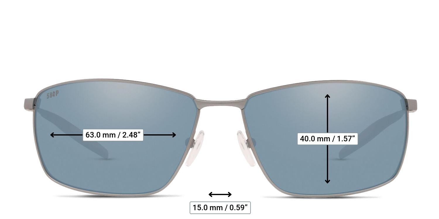 Costa Del Mar Turret Silver glasses - Measurements