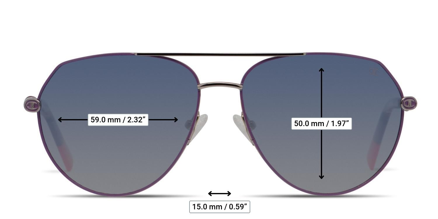 Champion Kiki Purple, Gunmetal glasses - Measurements