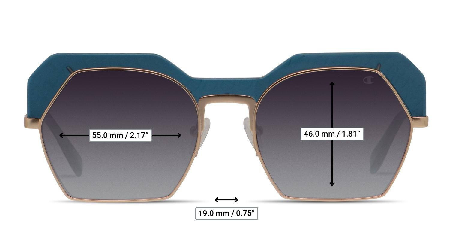 Champion Lolo Blue, Gold glasses - Measurements