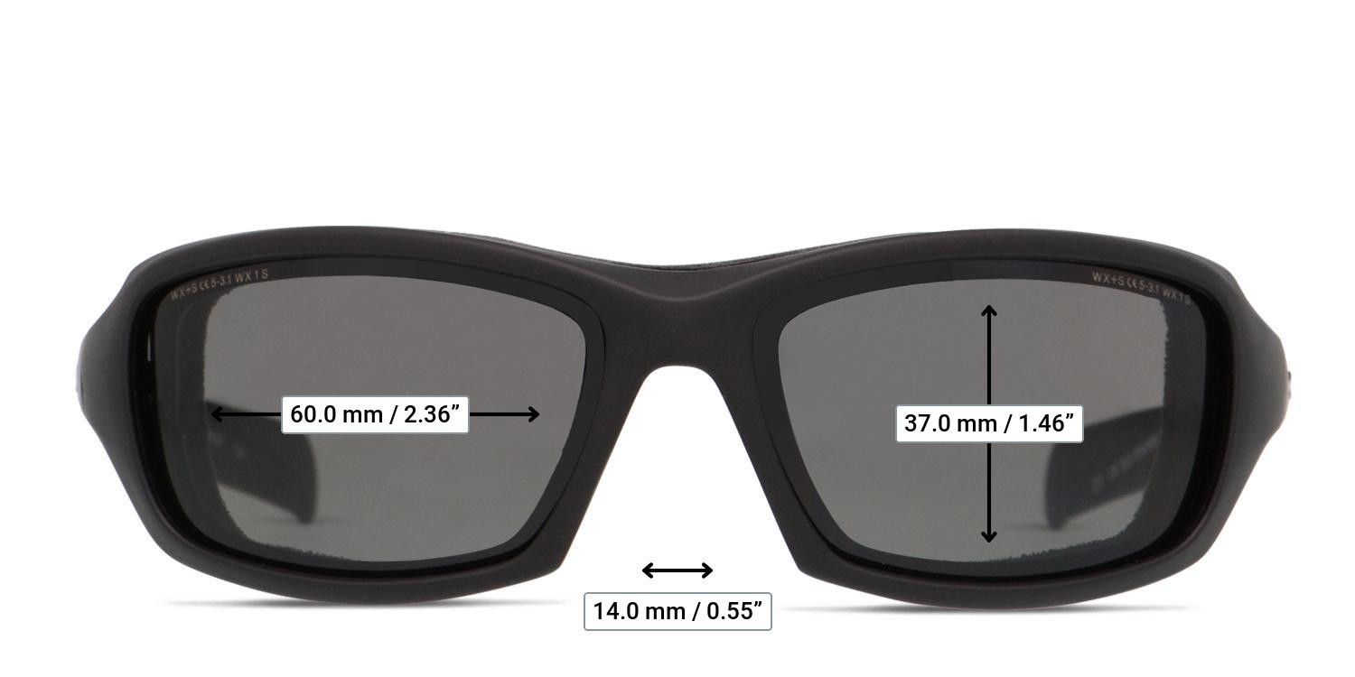 Wiley X Sleek Black glasses - Measurements