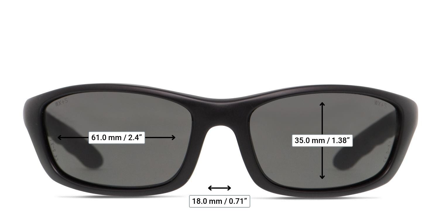 Wiley X P-17 Black glasses - Measurements