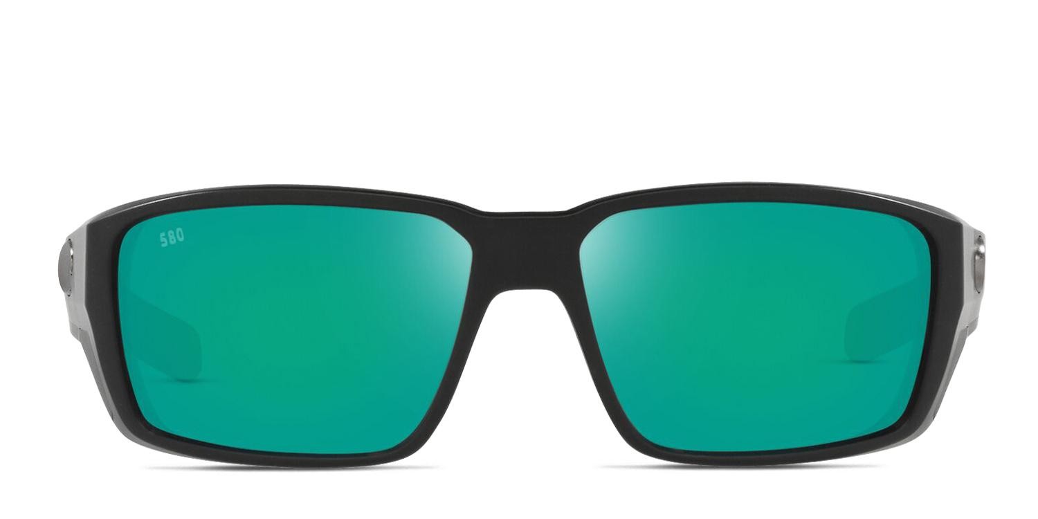 Costa Del Mar Fantail Pro Black, Green glasses - Black / Green - Frontal View