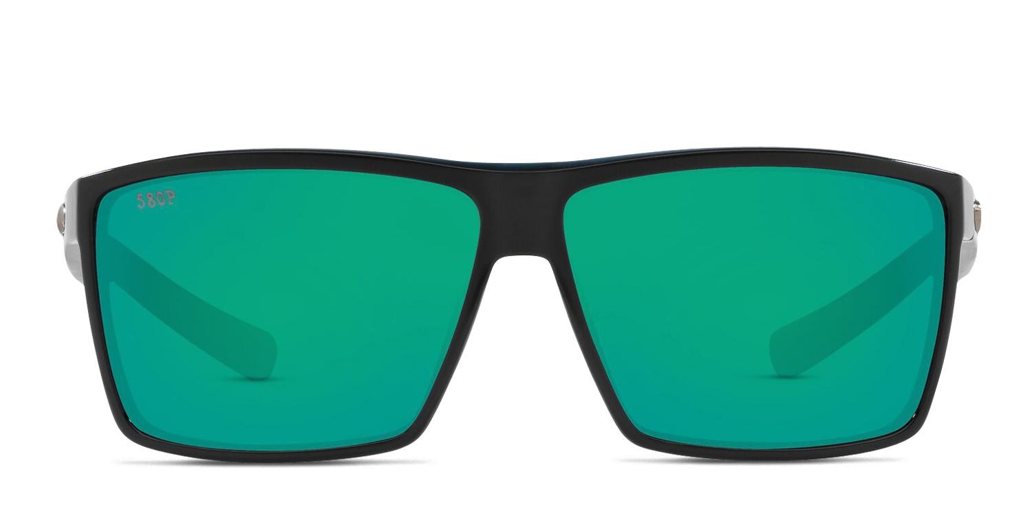 Costa Del Mar 06S9018 Rincon Shiny Black, Green glasses - Shiny Black / Green - Frontal View