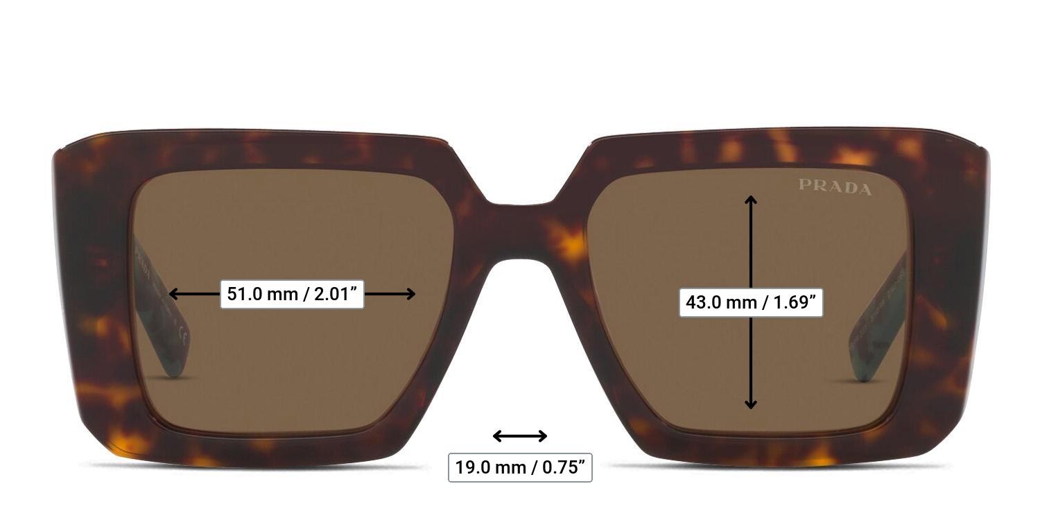 Prada PR 23YS Tortoise glasses - Measurements