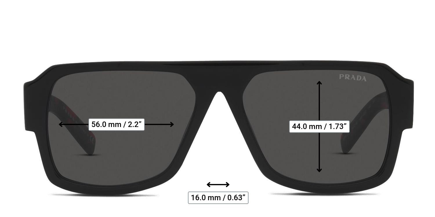 Prada PR 22YS Black glasses - Measurements