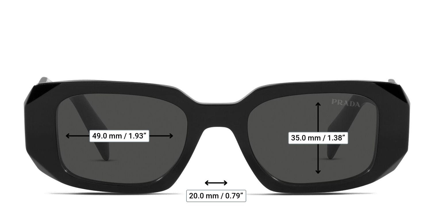 Prada PR17WS Symbole Shiny Black glasses - Measurements