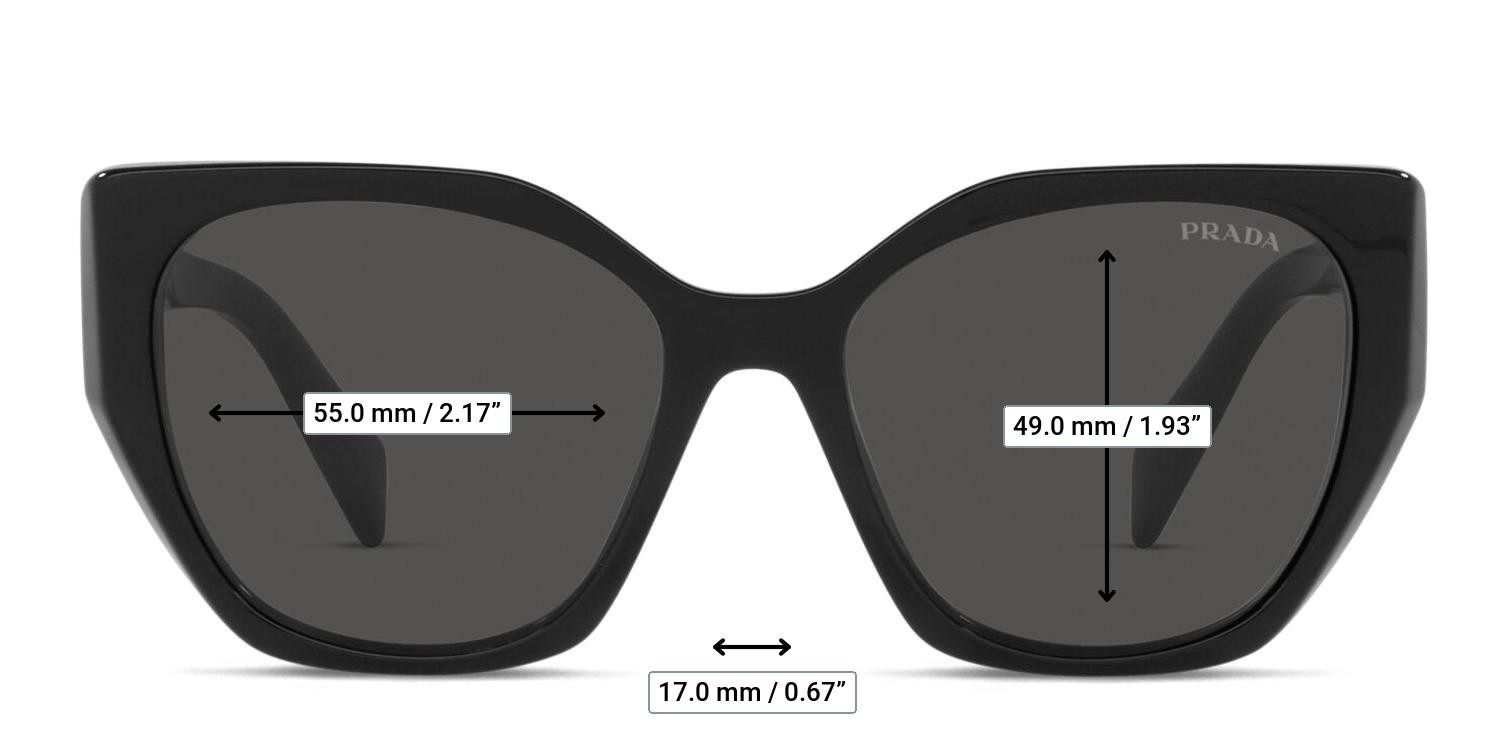 Prada PR 19ZS Shiny Black glasses - Measurements