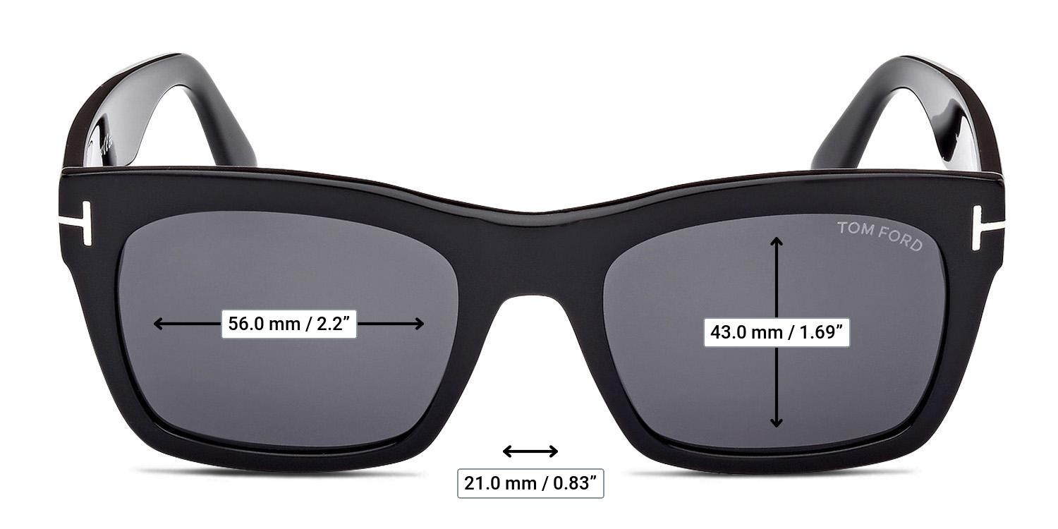 Tom Ford TF1062 Nico-02 Shiny Black glasses - Measurements