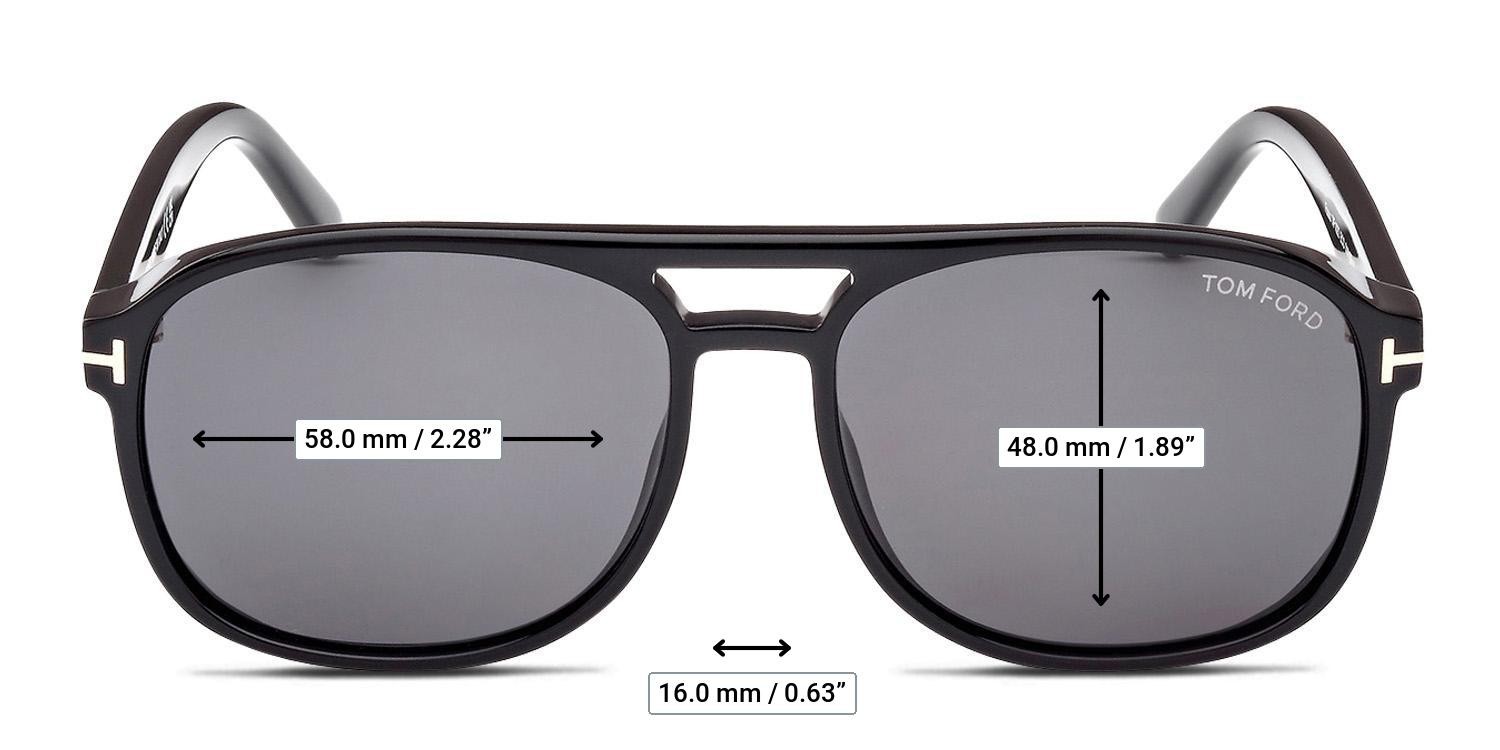 Tom Ford TF1022 Rosco Shiny Black glasses - Measurements