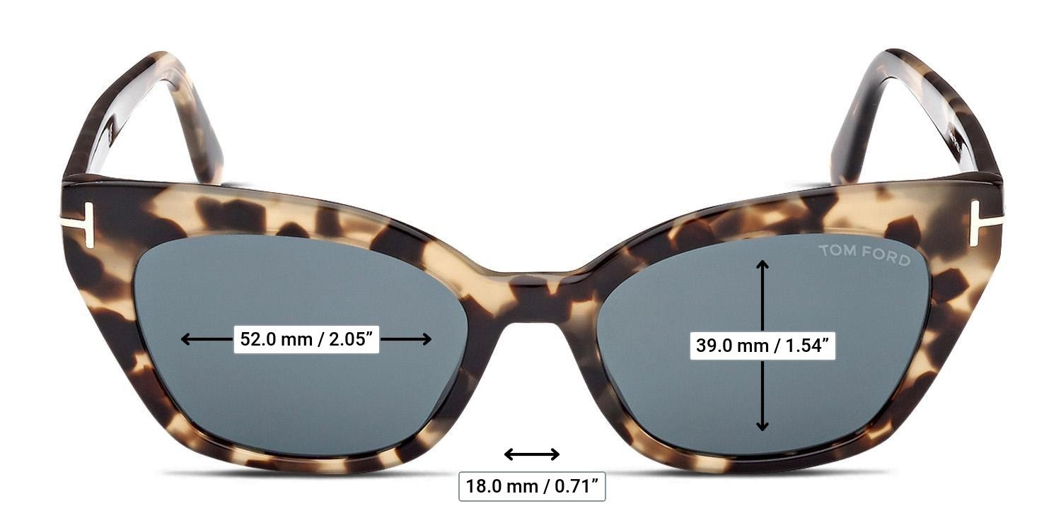 Tom Ford TF1031 Juliette Tortoise, Beige glasses - Measurements