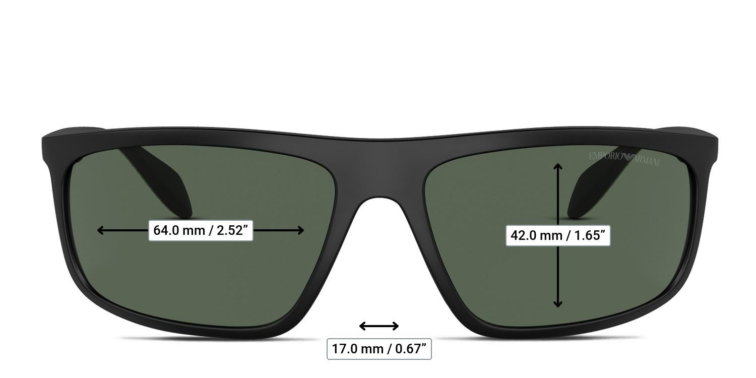 Emporio Armani EA4212U Black, Gray, Green glasses - Measurements