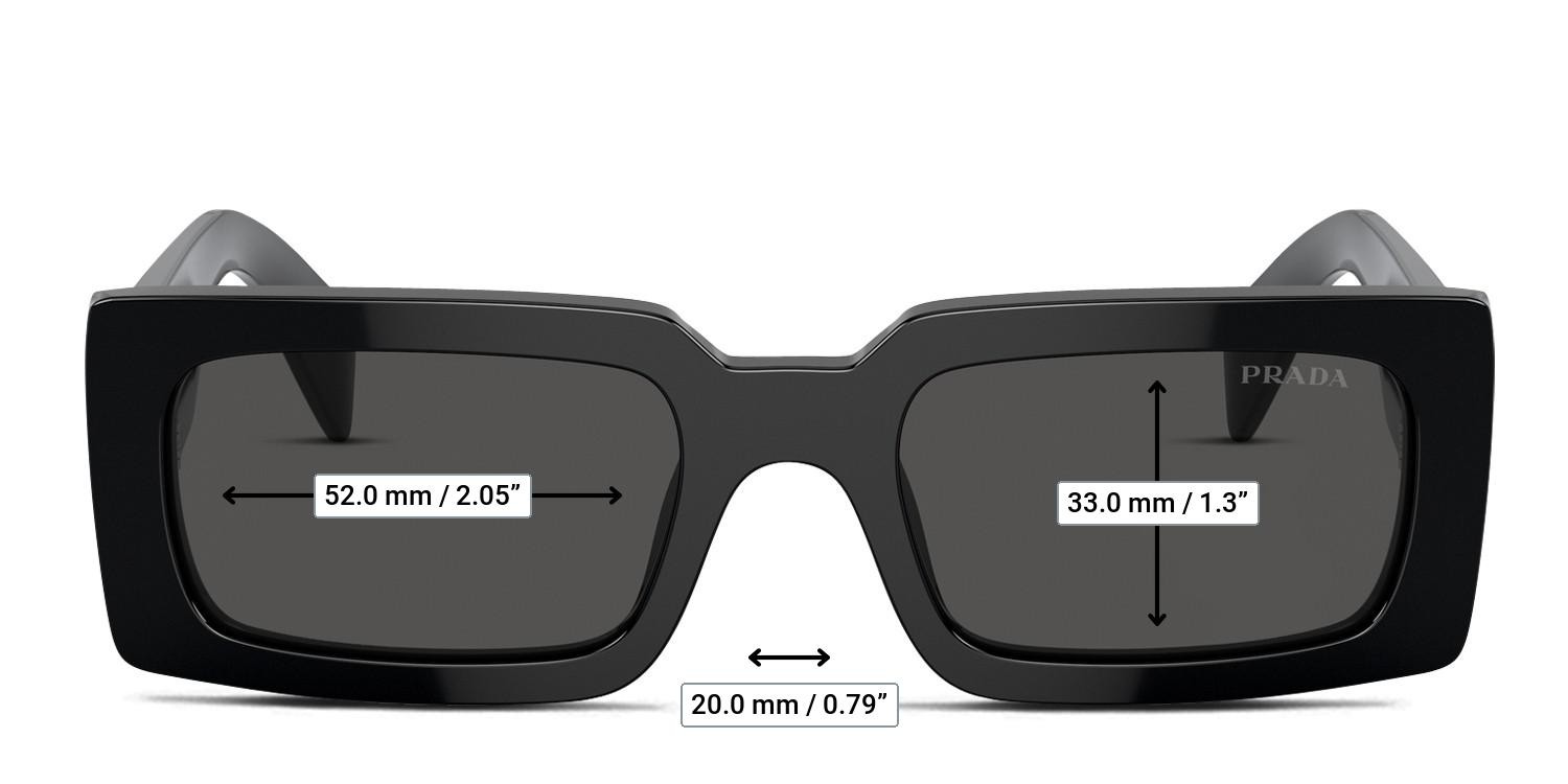 Prada PRA07S Black, Gray glasses - Measurements