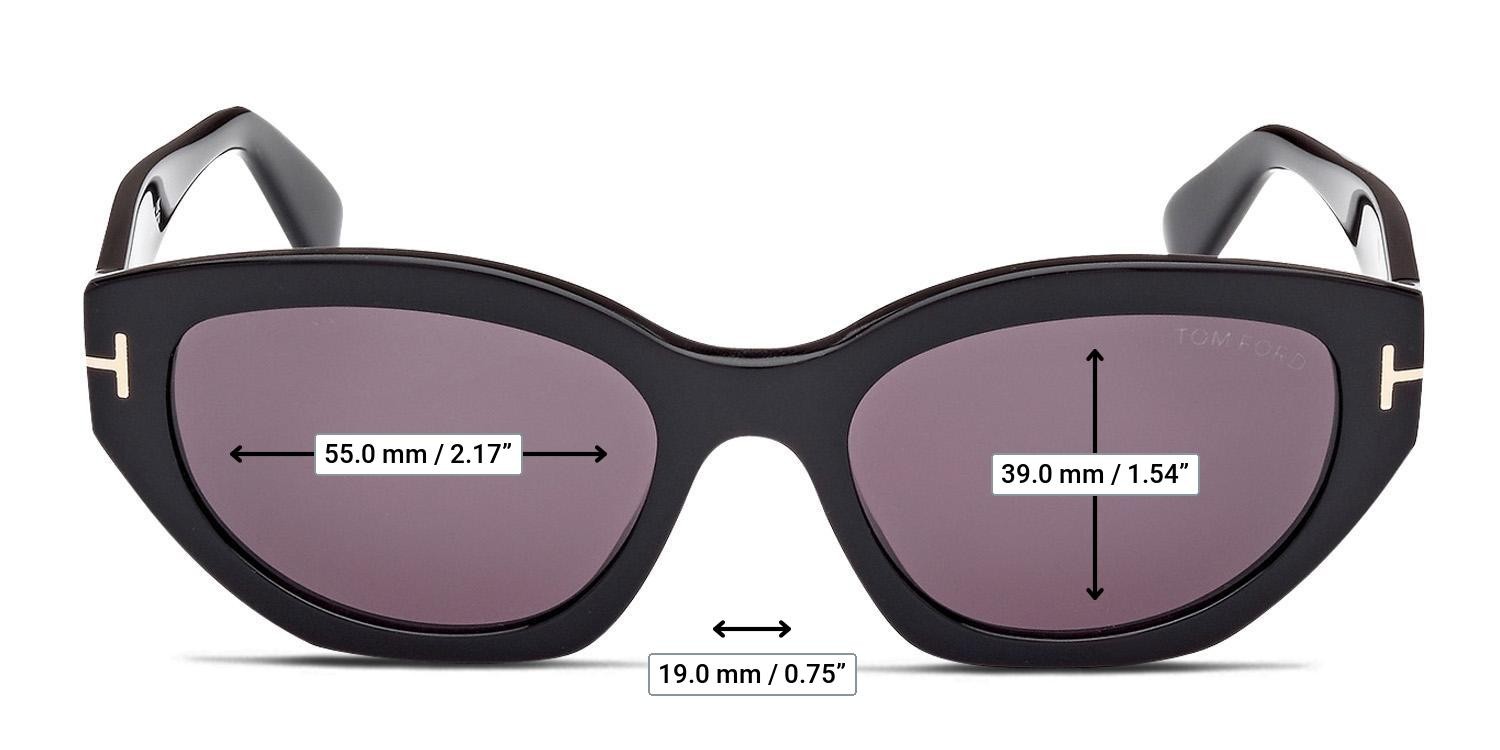 Tom Ford TF1086 Penny Shiny Black glasses - Measurements