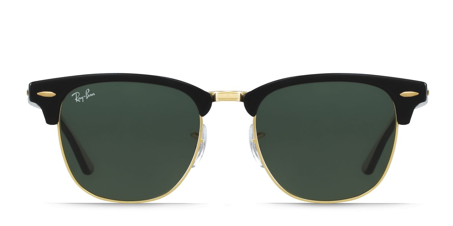 Ray-Ban RB3016 Clubmaster Black, Gold glasses - Black / Gold - Frontal View