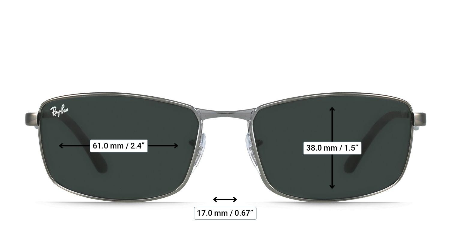 Ray-Ban RB3498 Gunmetal glasses - Measurements